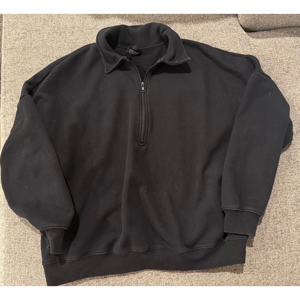 Skims Cotton Fleece Oversized Quarter Zip Pullover